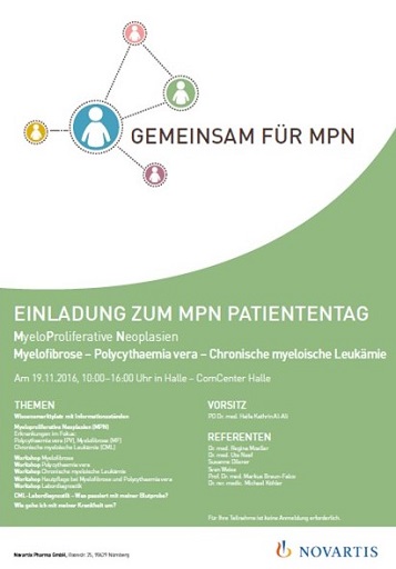 Ankündigung zur Veranstaltung über myeloproliferative Neoplasien