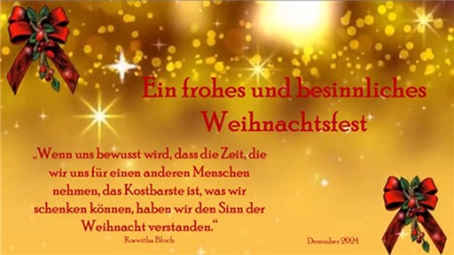 Weihnachtsgruß der Selbsthilfegruppe 2024