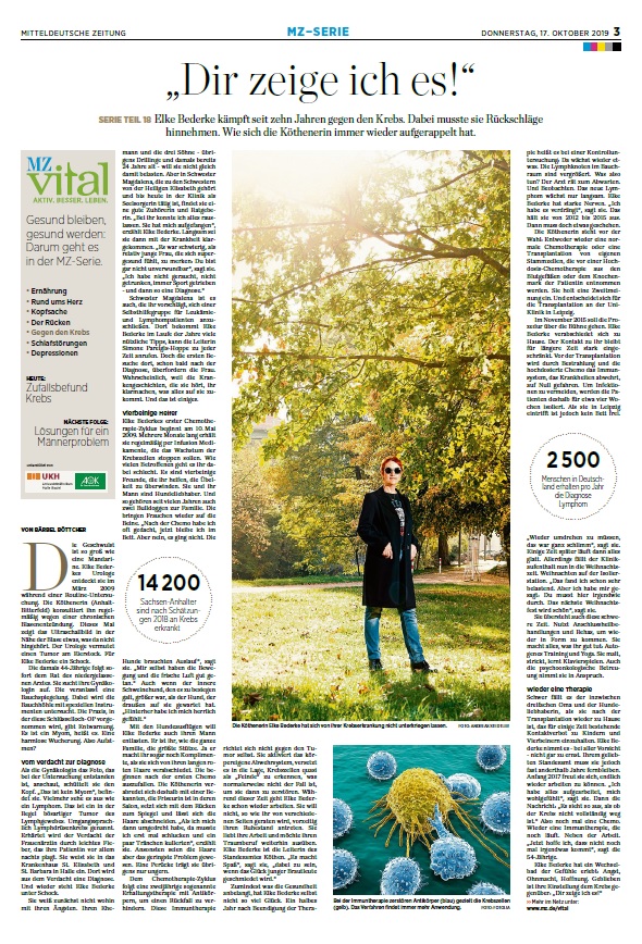 Zeitungsbeitrag Elke – Dir zeige ich es in der Mitteldeutschen Zeitung